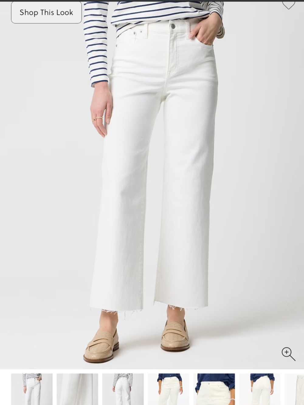 J. Crew White Wide-Leg Crop Jeans - Picture 2 of 4